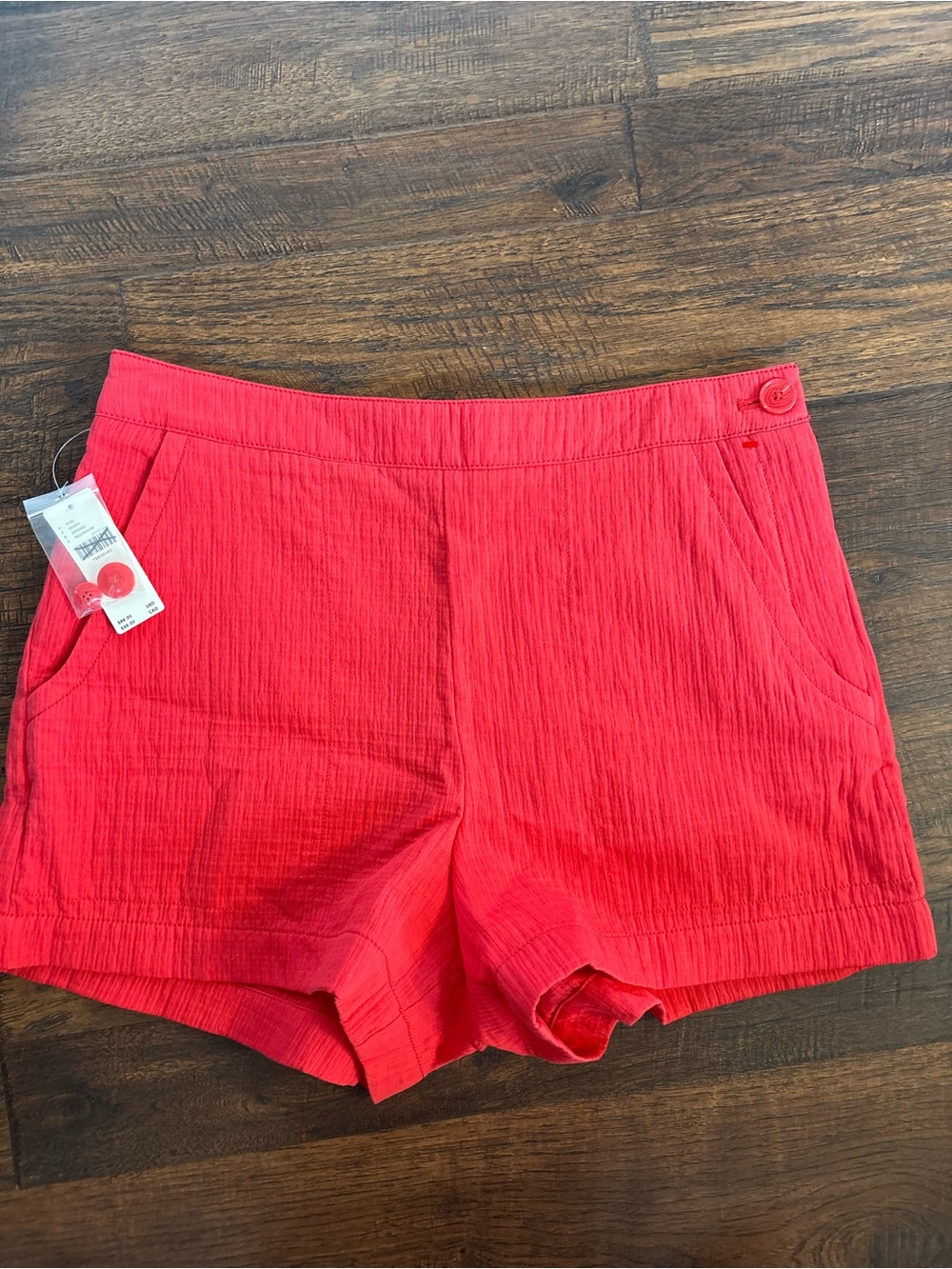 Maeve by Anthropologie Harlow Red Textured Shorts size 10 NWT - Picture 5 of 7